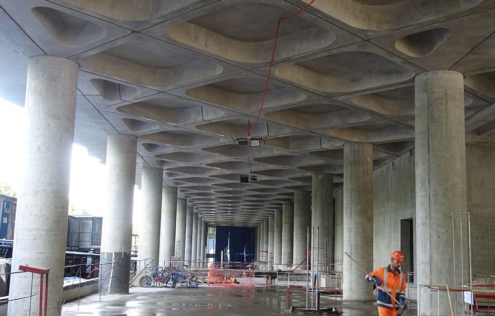 Retech structural systems at a construction site