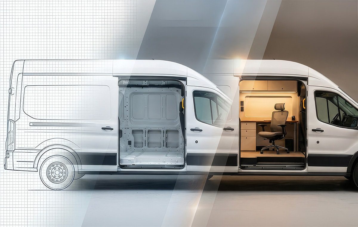 Ford Pro Convertor process, from technical drawing to finished conversion