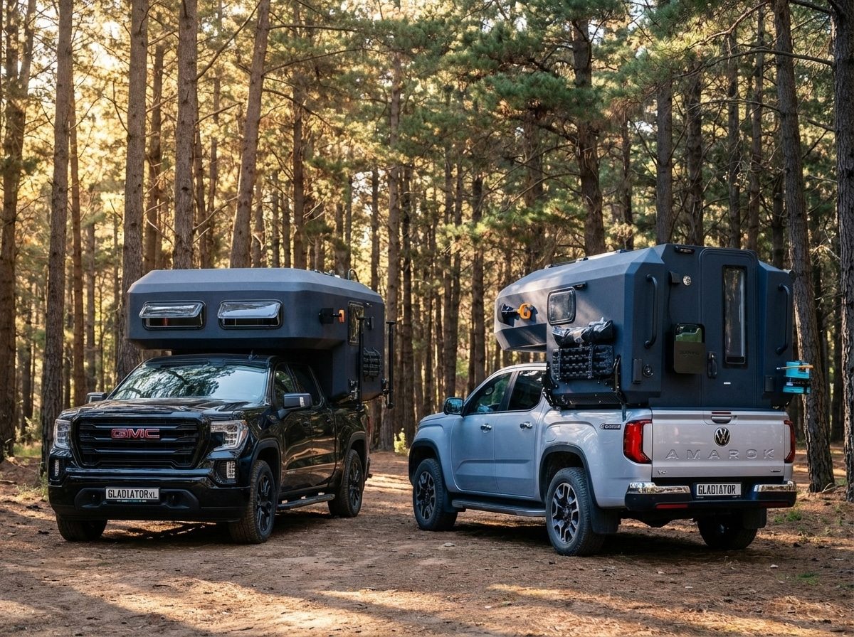 Hotomobil Gladiator pickup campers, USA and EU size models