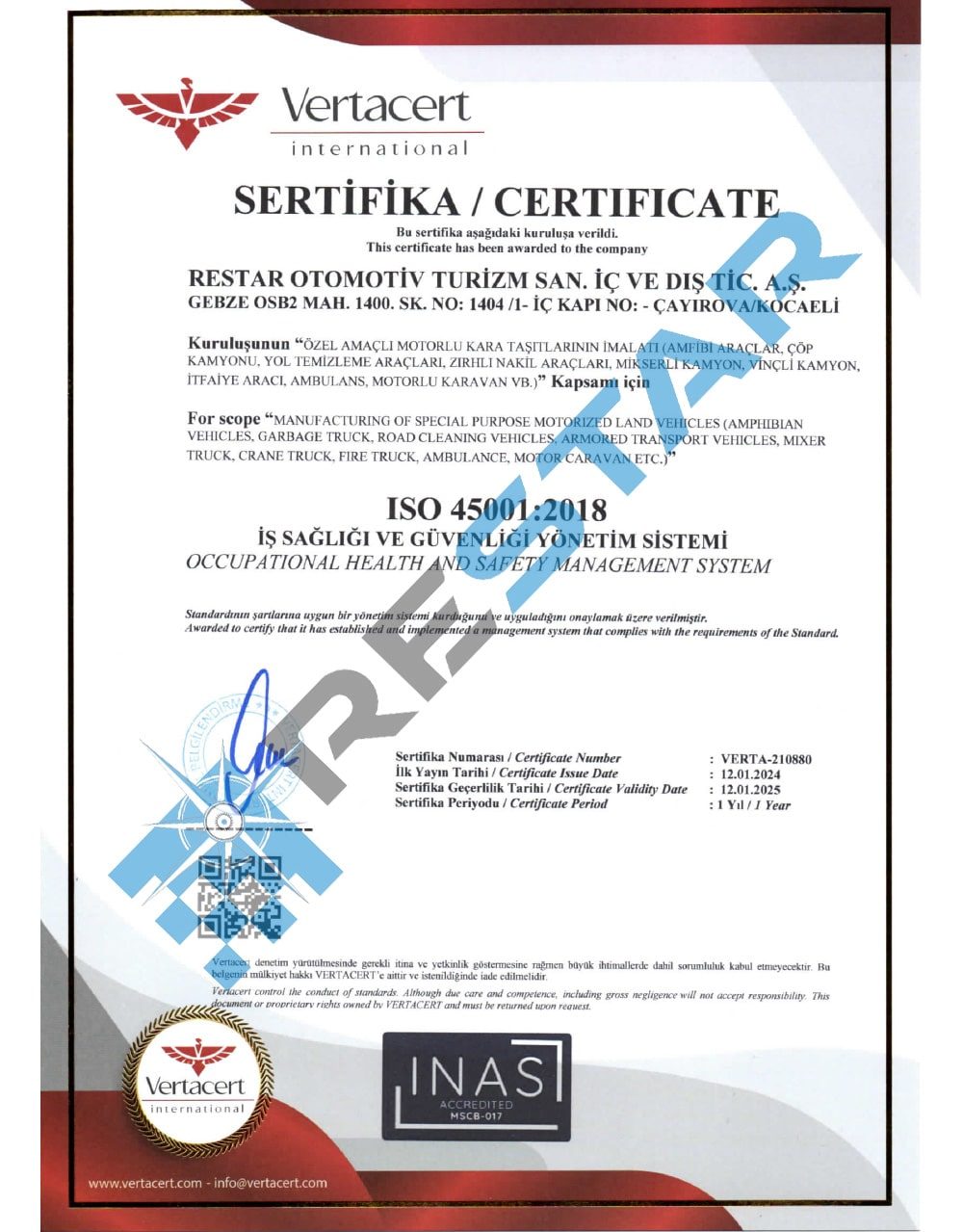 Restar Global certificates