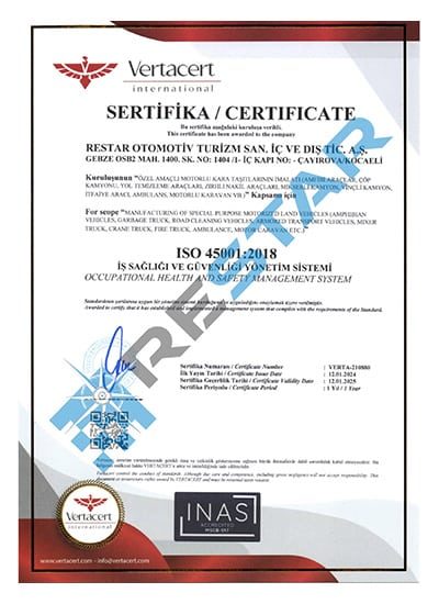 ISO 45001 certificate