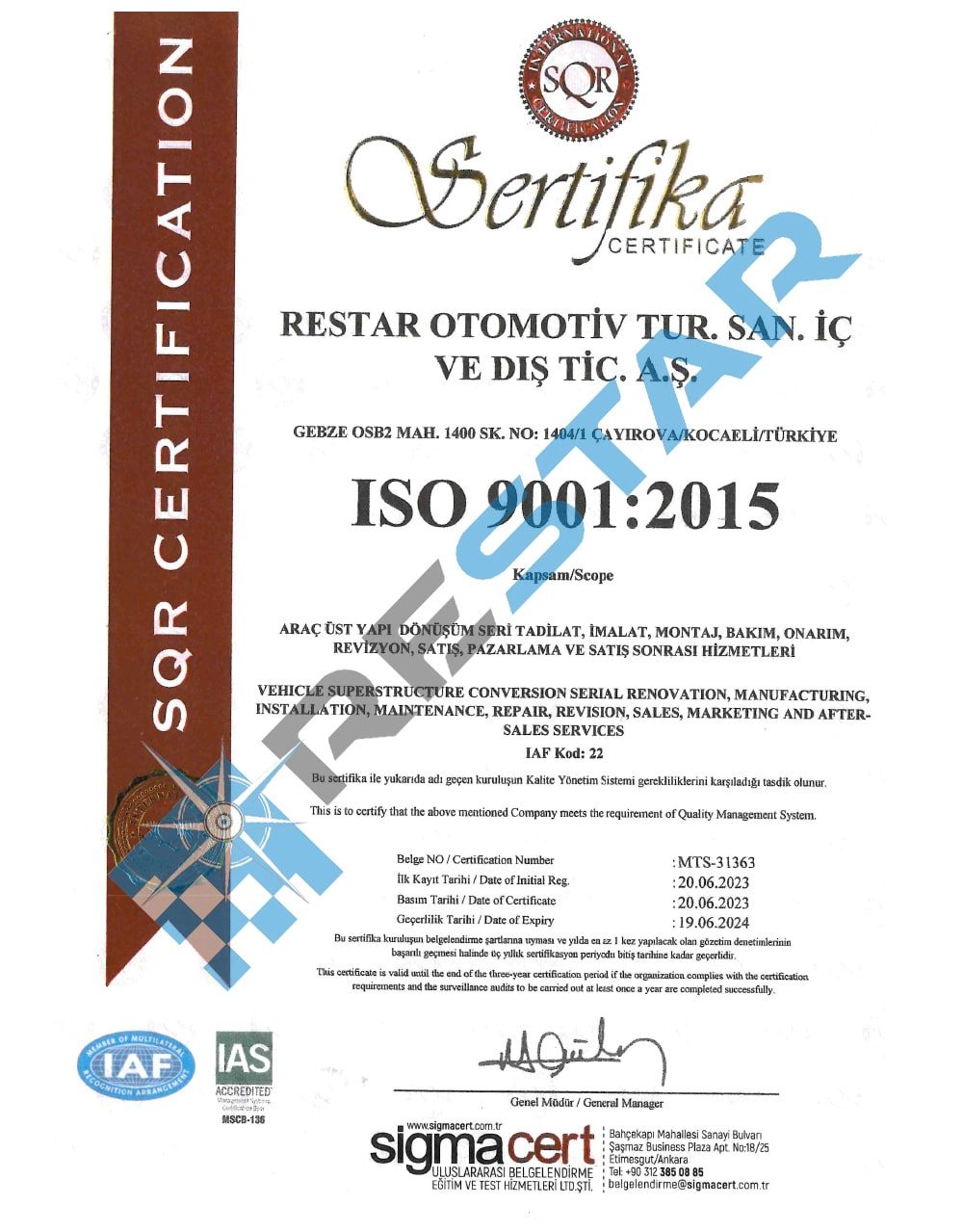Restar Global certificates