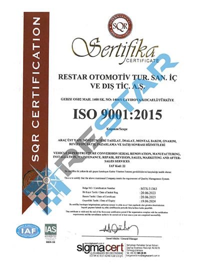ISO 9001 certificate