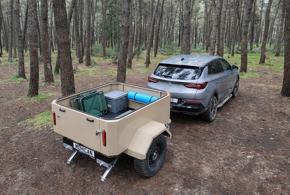 Mohican trailer loaded with camping gear