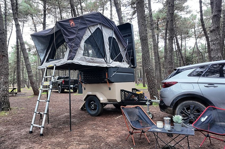 Mohican camping and cargo trailer in the forest