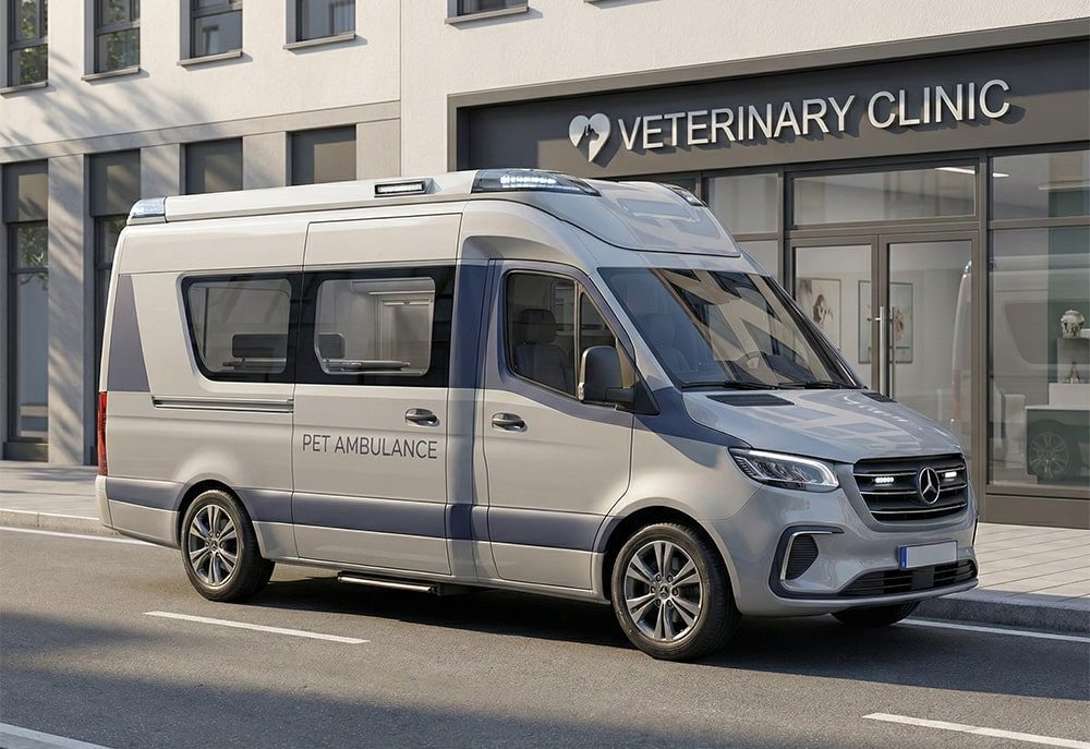 Pet emergency animal transport vehicle