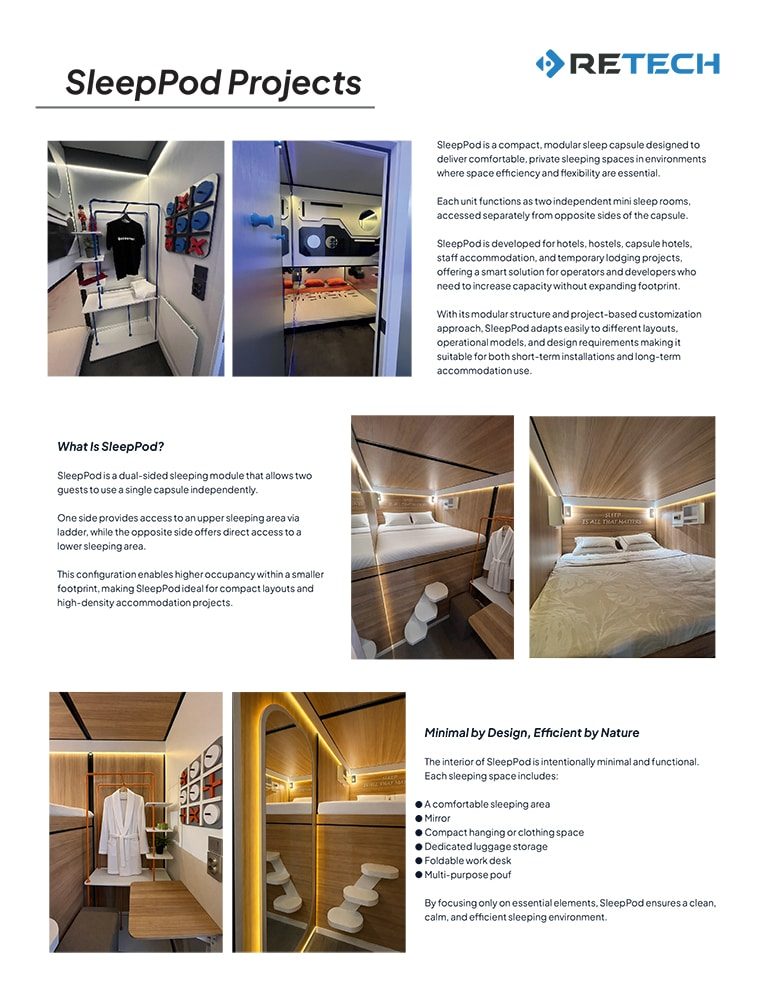 SleepPod project brochure cover page
