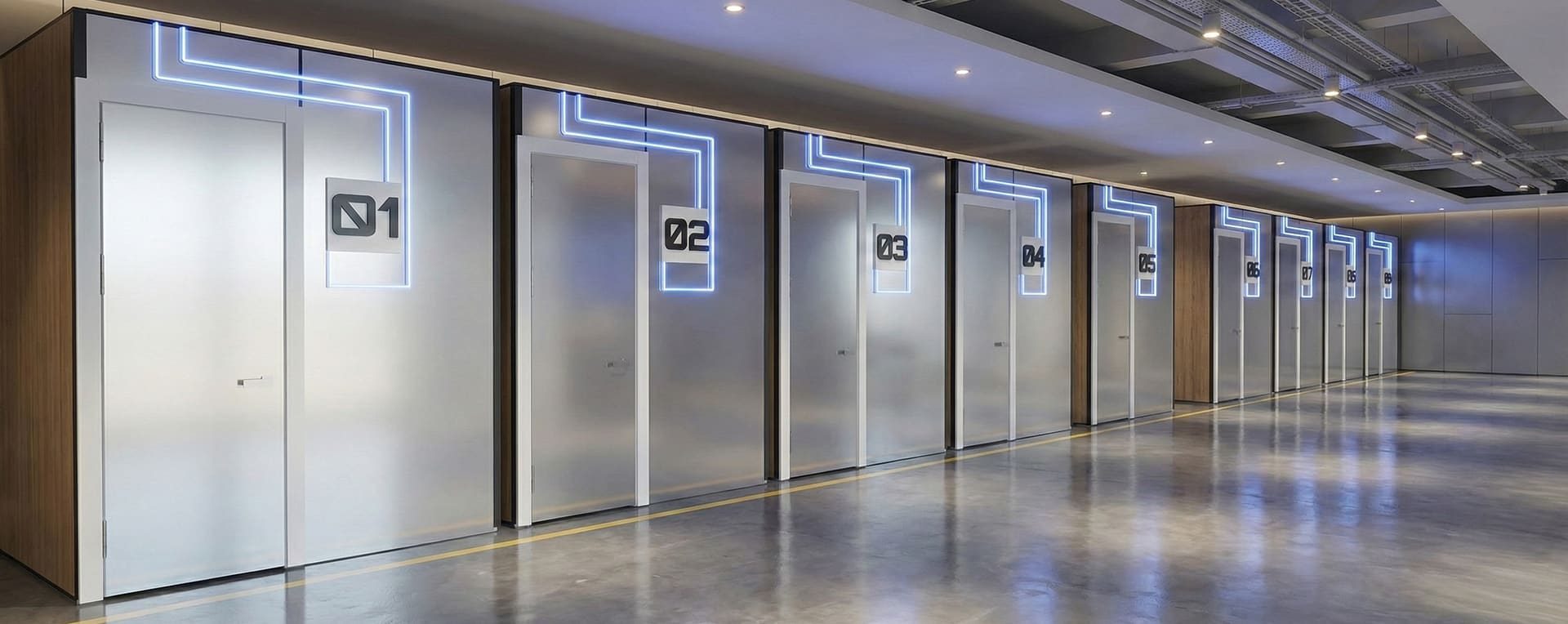 SleepPod capsule corridor installation