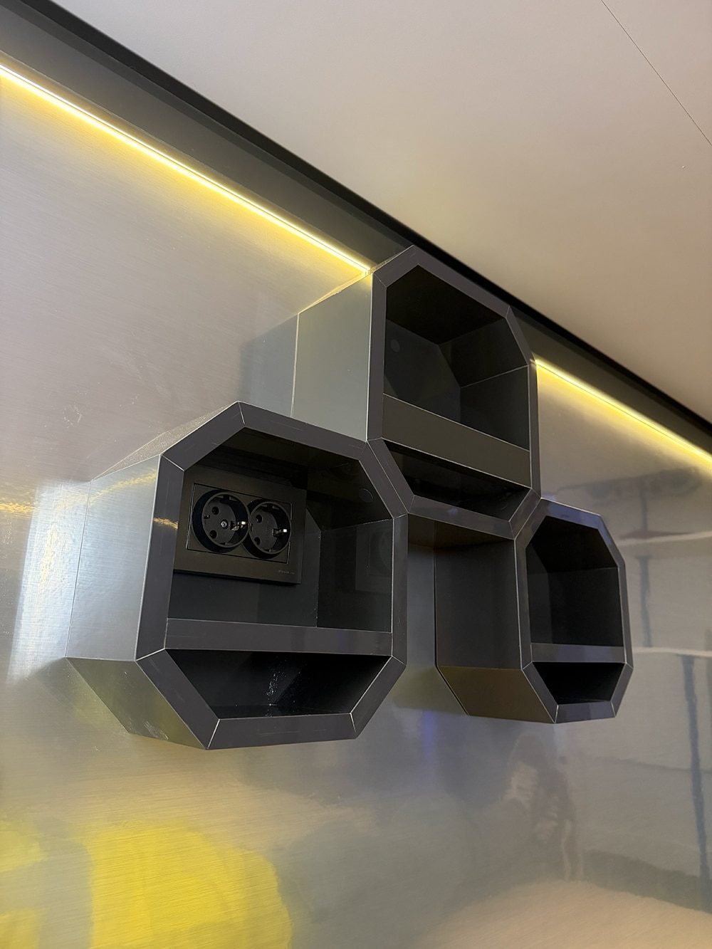 SleepPod Space interior, lighting detail