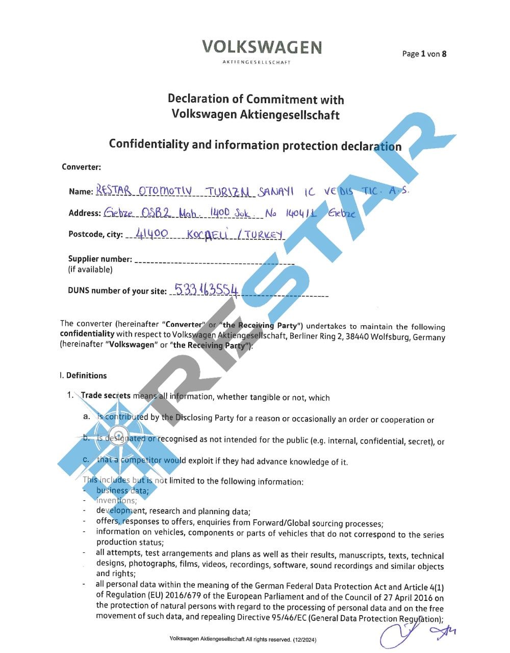 Restar Global certificates
